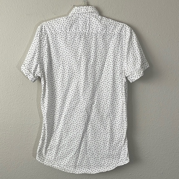 ZARA Men's Relaxed Fit Button Down Geometric Print Shirt Size S Short Sleeve - Picture 4 of 7